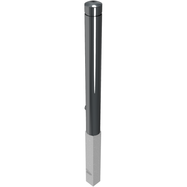 Bollard of aluminium | � 100 mm | removable, with triangular locking mechanismacc. with DIN 3223, self-engaging lockwith hot-dip galvanized ground socket part-no. 470.10approx. 500 mm below ground